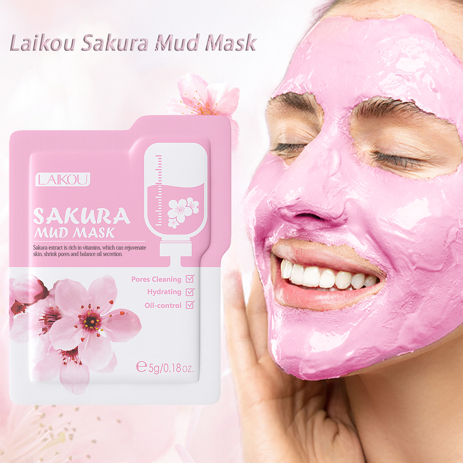 Laikou Sakura Clay Mask Trial  - огляд і ціна Dust Mask Construction