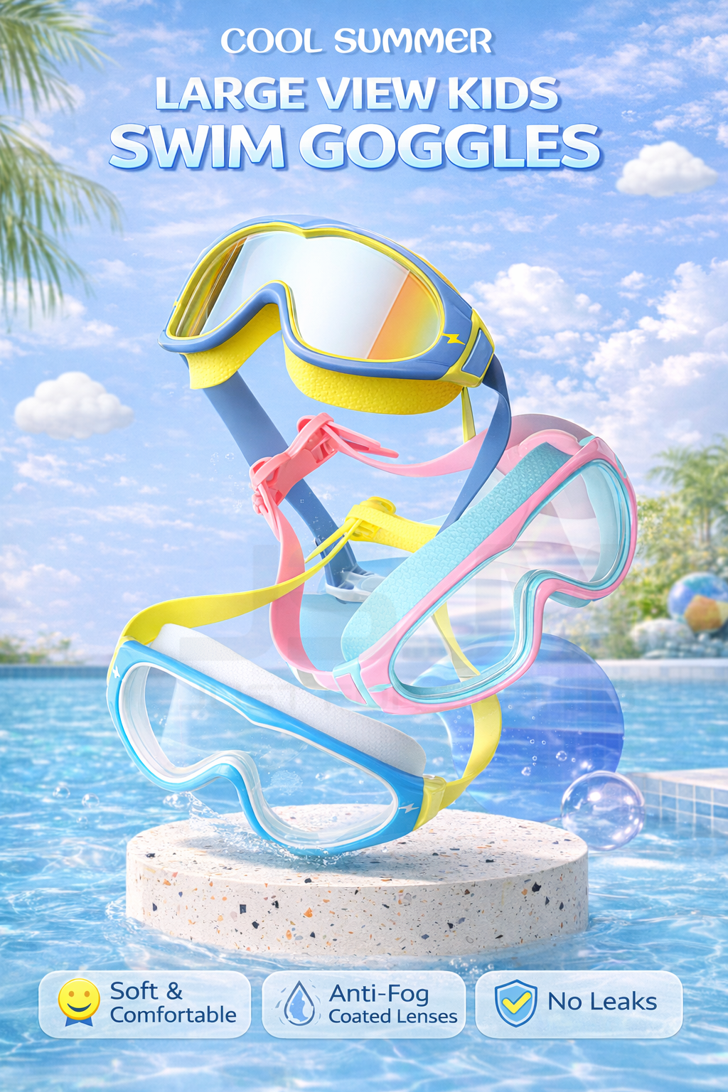 JSJM Kids Swimming Goggles Big - огляд і ціна Silicone Mask Bracket