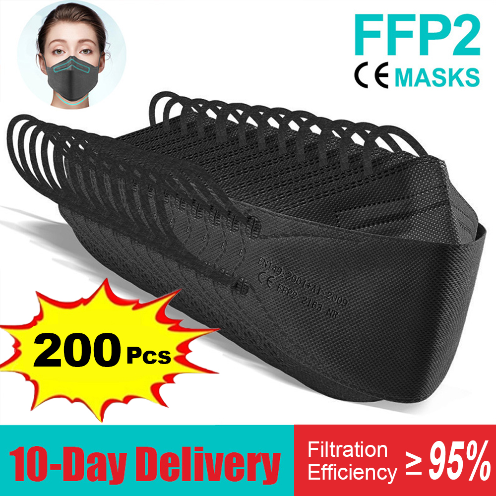 10-200pcs fpp2 fish mask kn95  - огляд і ціна Disposable Surgical Mask