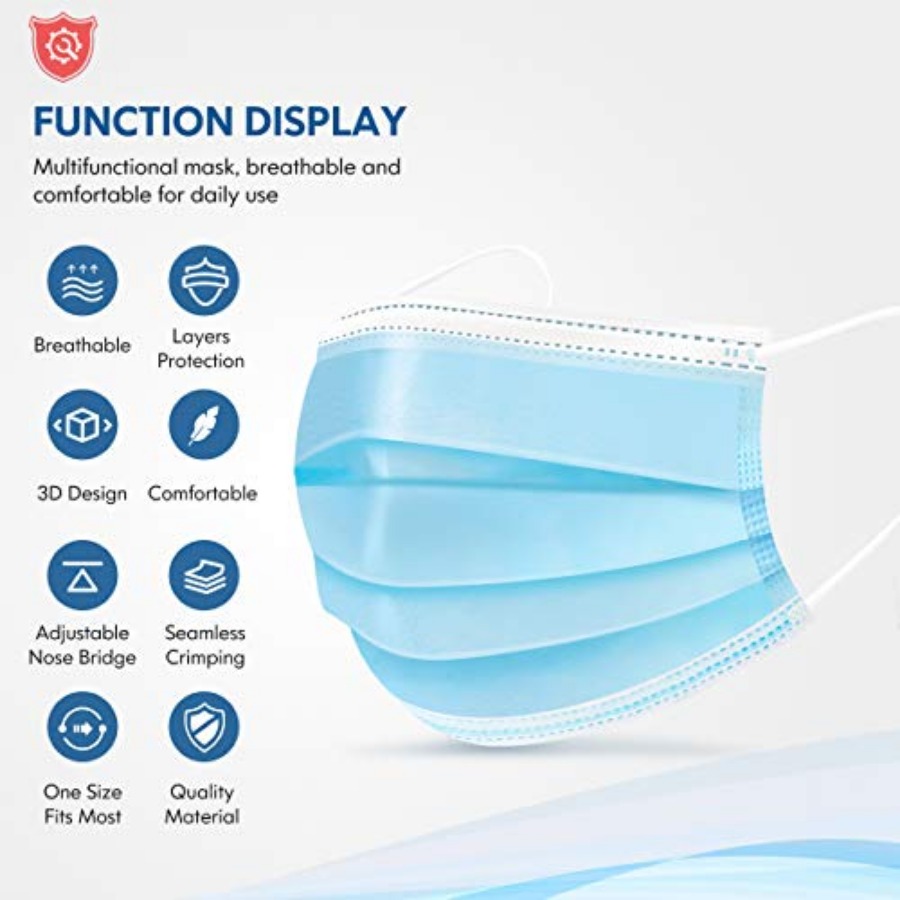 Face Mask Disposable Adults 3P - огляд і ціна Disposable Mask Blue