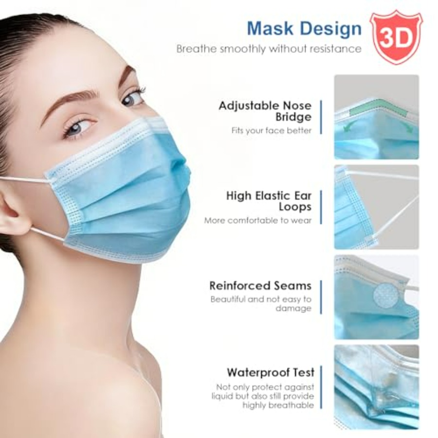 Blue Disposable Face Masks 100 - огляд і ціна Disposable Mask Blue