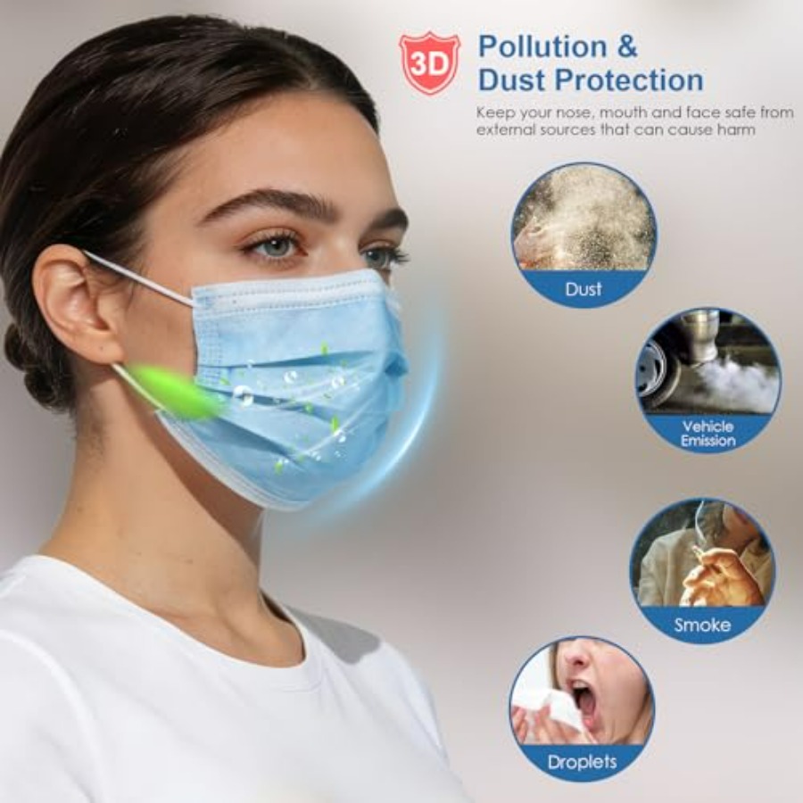 Blue Disposable Face Masks 100 - огляд і ціна Disposable Mask Blue
