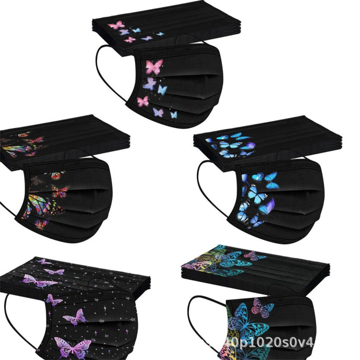 50pcs colorful butterfly print - огляд і ціна Disposable Surgical Mask