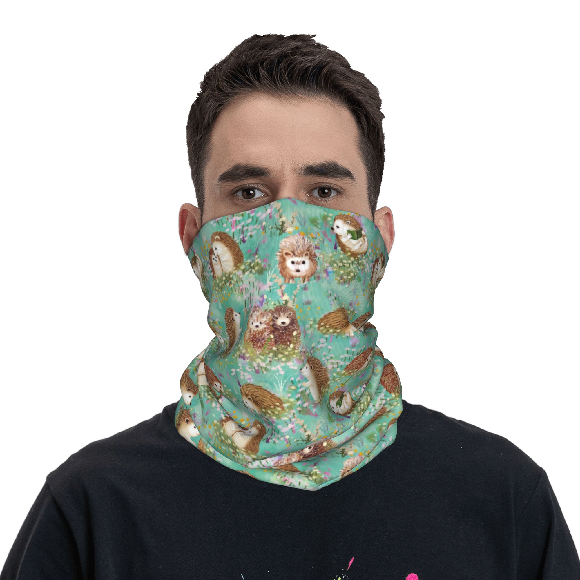 Autumn Hedgehog Spring Floral  - огляд і ціна Neck Gaiter Face Cover