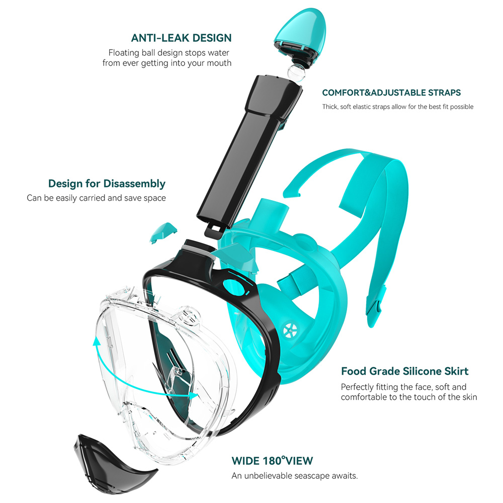 Full Face Snorkel Mask Silicon - огляд і ціна Silicone Mask Bracket