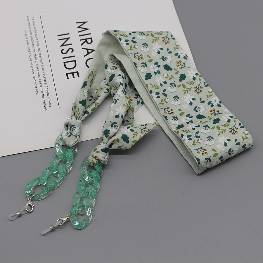 Bohemia Print Silk Scarf Glass - огляд і ціна Mask Chain Holder