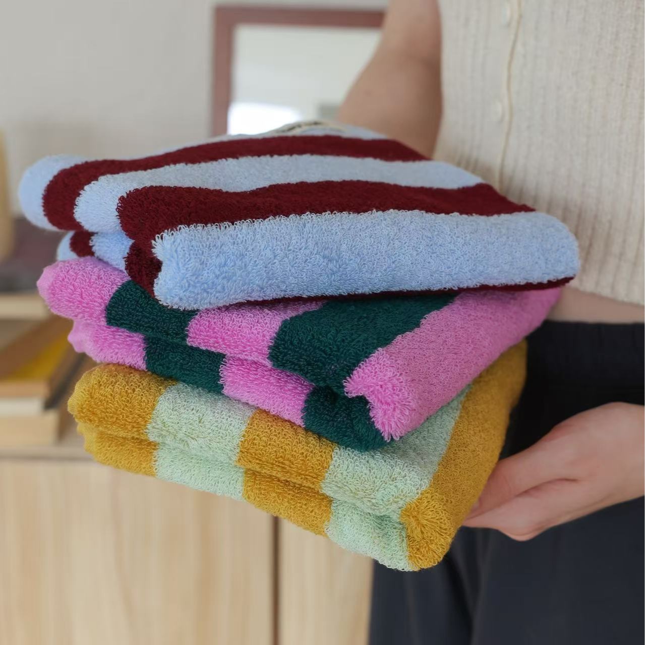 Retro Striped Pure Cotton Towe - огляд і ціна Cloth Face Mask Washable